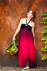 Gwen-Hughes-RedDress&Flowers-Thumb